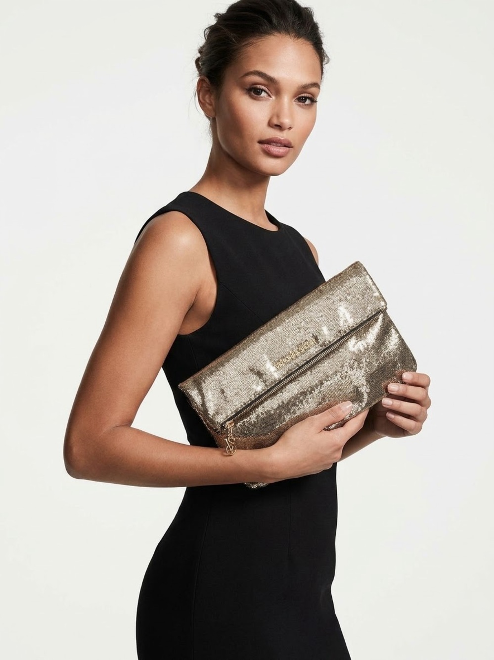 Victoria's Secret Metallic Gold Fold-Over Clutch